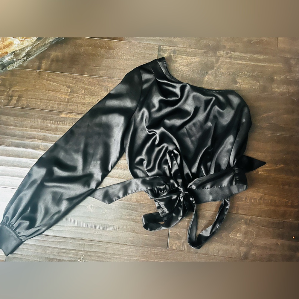 Stylestalker Black Satin Top